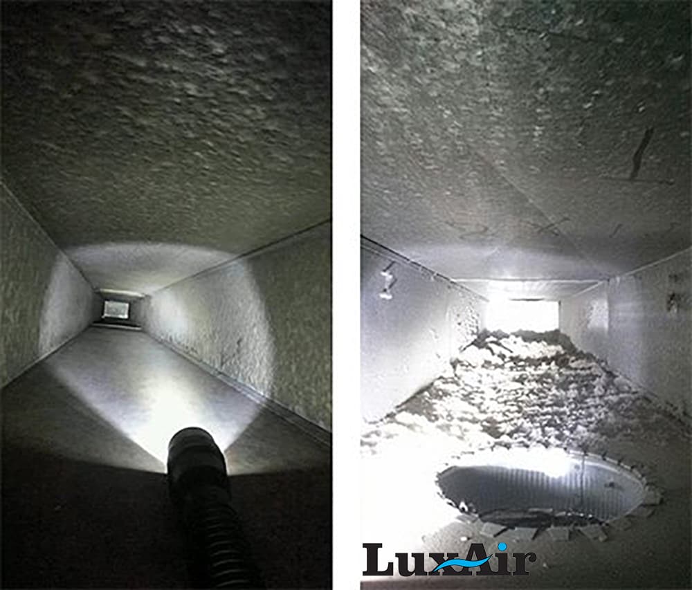 LuxAir air duct cleaning before and after results